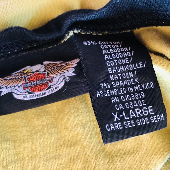 Harley Davidson Tee Shirt Pullover Lime Green Black Extra Large Sleeveless - Picture 2 of 7